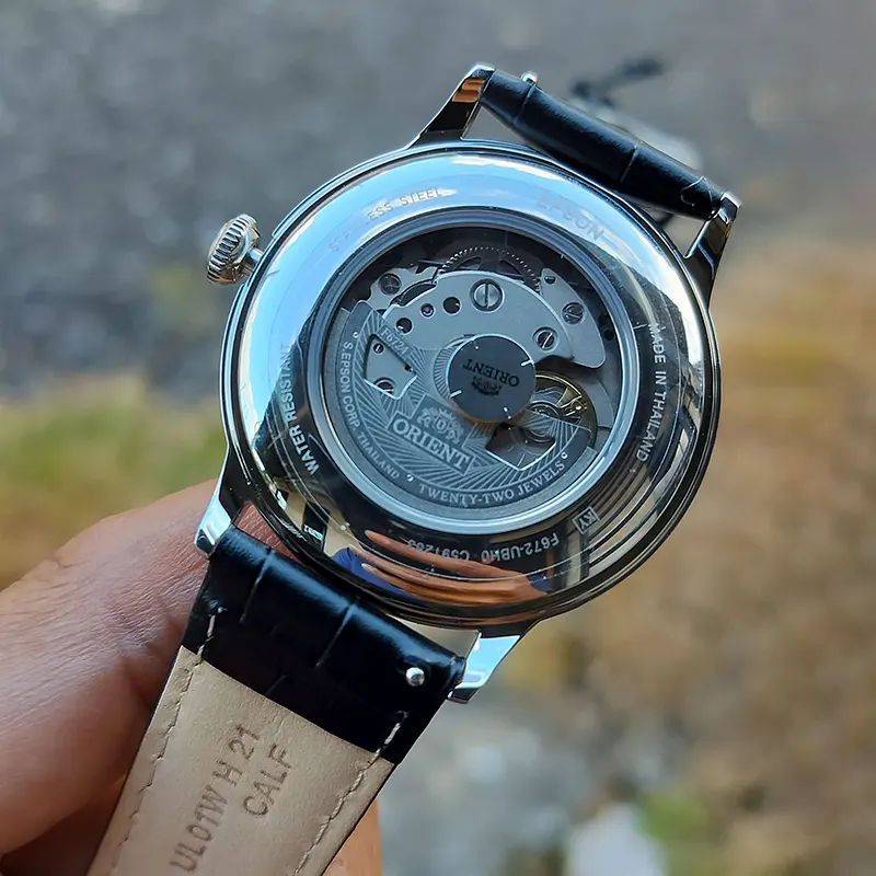 Orient Bambino Version 2 Arabic Champagne Dial Men's Watch- RA-AC0039Y